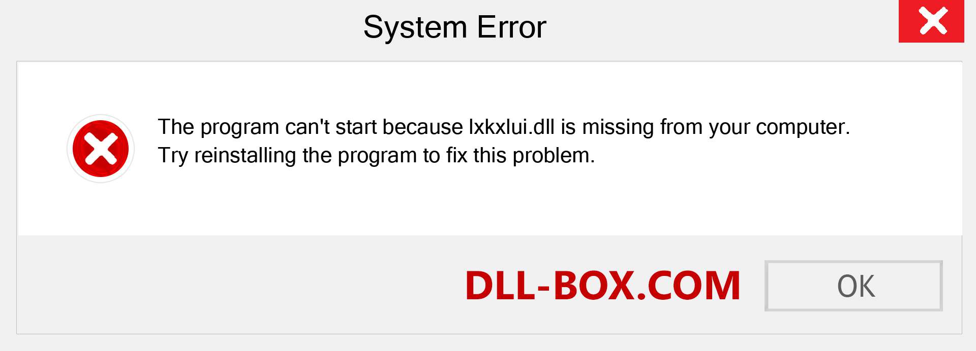  lxkxlui.dll file is missing?. Download for Windows 7, 8, 10 - Fix  lxkxlui dll Missing Error on Windows, photos, images